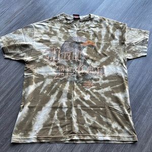 Harley Davidson Shirt, Vintage, Bleach Dyed, Motor Club